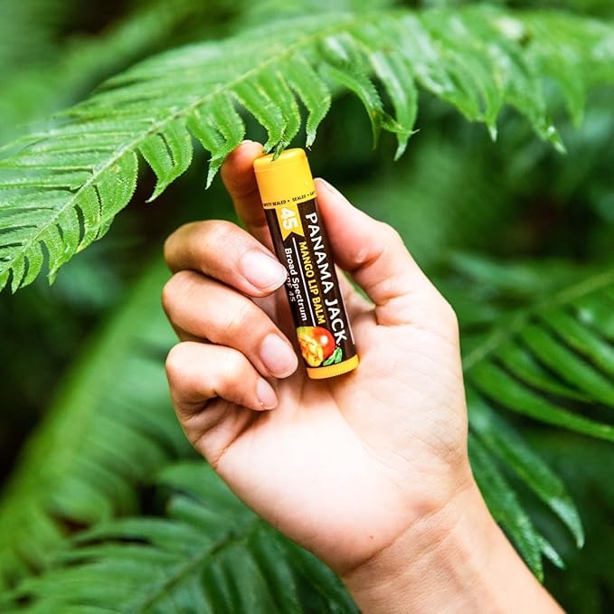 Panama Jack SPF 45 Lip Balm - Broad Spectrum UVA-UVB Sunscreen Protection, Prevents & Soothes Dry, Chapped Lips (Pack of 12, Mango)