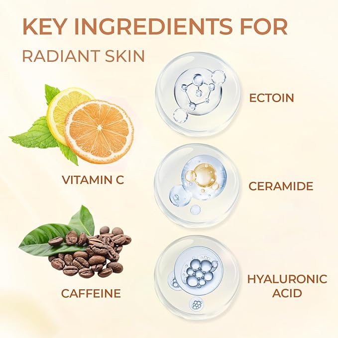 Super Vitamin C Serum for Women Mature Skin- Hydrating Anti-Aging with Vitamin C Caffeine - Facial Skin Care Over 50 60 70, Firming, Lifting, Smoothing 1.69 fl oz