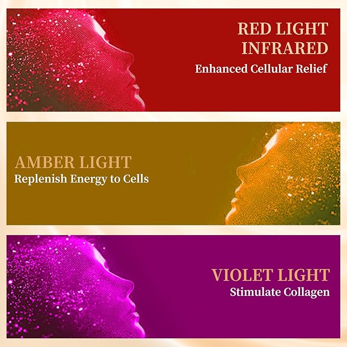 Hotodeal LED Face Mask Light Therapy,3 Colors Light Therapy for Skin Rejuvenation Anti-aging Beauty Red Light Therapy,Silicone Material LED Mask Foldable for Easy Carrying,Leather Version