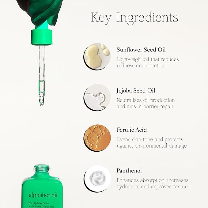 Good Light Alphabet Oil, Lightweight and Non-Greasy Skin Oil for Face, Neck, Chest and Hands, Multi-Vitamin Oil for All Skin Types, Cruelty-Free and Vegan Skincare