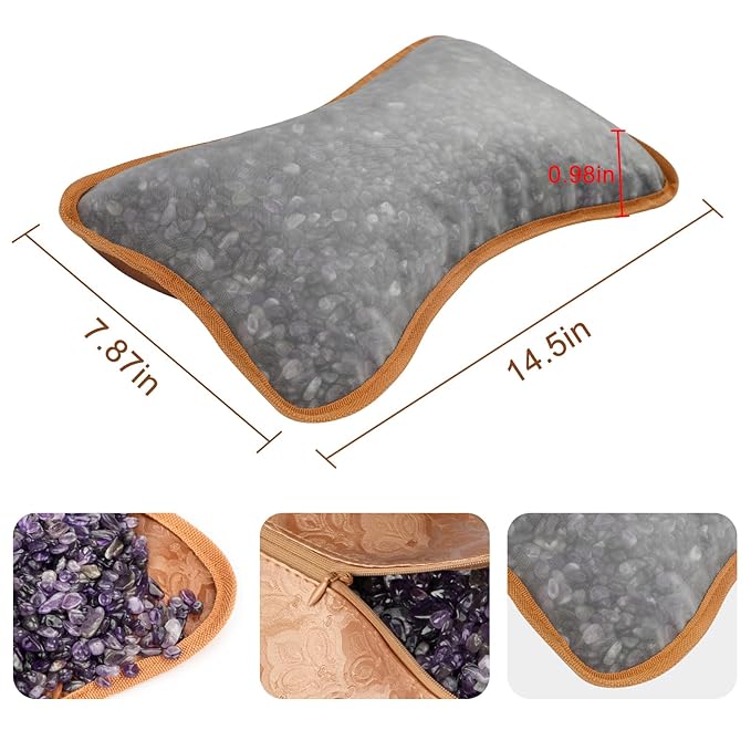 Jade Eye Mask &Crystal Energy Pillow Infused-Healing Crystal Pillows for Sleeping Nurtures Body,Mind,and Spirit,Comfortable &Breathable,Pillows for Side,Back Sleepers Massag