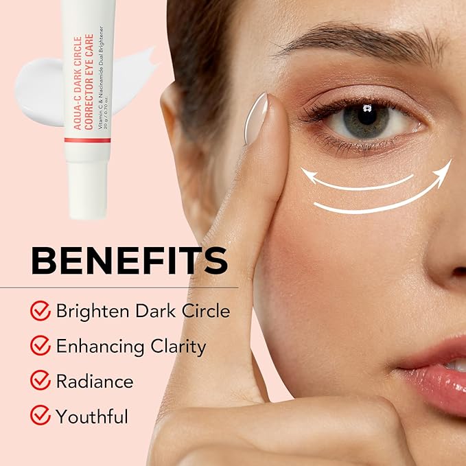 Olivia & Allison Dark Circle Corrector Eye Serum - Vitamin C, Squalane & Niacinamide for Brightening & Revitalizing (0.70 oz)