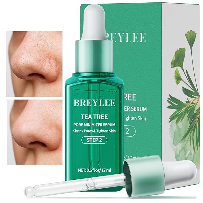 Pore Minimizer Serum, BREYLEE Pore Refining Serum for Face & Nose, Oil Control Firming, Shrinking Pore & Tightening Skin, Pore Moisture after Blackhead Remover, Clam and Soothing Skin Care