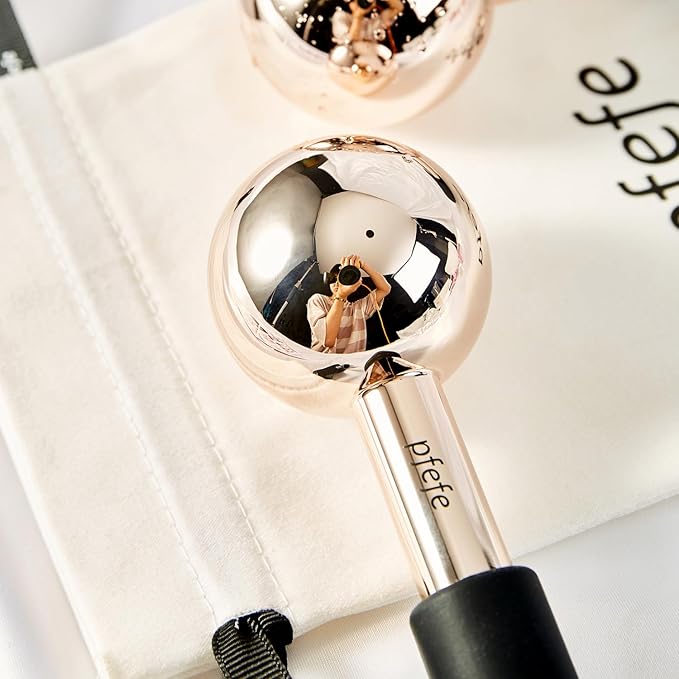 Ice Globes for Face & Eyes, Unbreakable Stainless Steel Cryo Sticks for Beauty Routines, Facials Cold Roller Colling Globes for Puffiness, Wrinkles, Dark Circles, Headaches