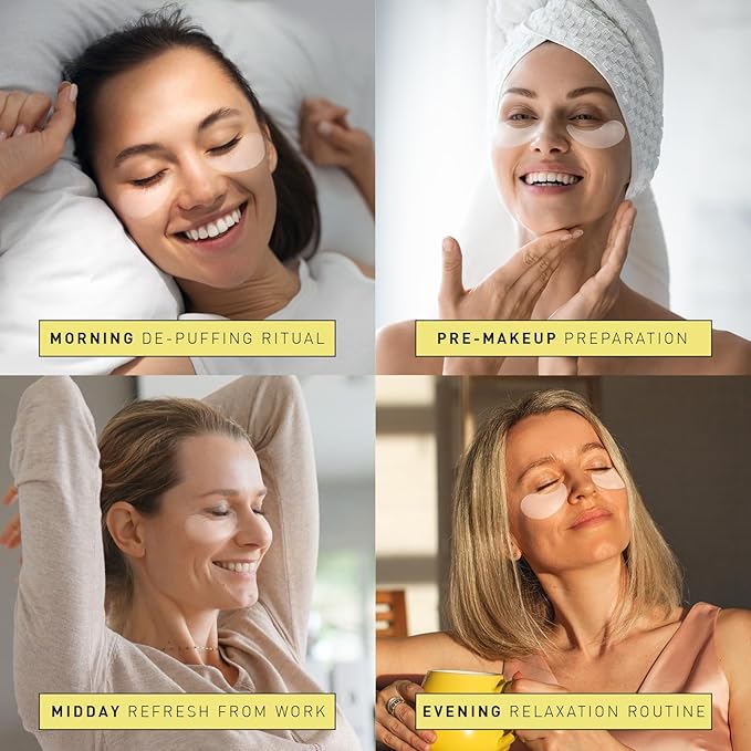 Under Eye Patches for Dark Circles: Snail Mucin Gel Masks for Puffiness Undereye Bags Wrinkles - Instant Brightening Moisturizing Skin Treatment Pads - Gift for Men and Women, 30 Pairs (White)