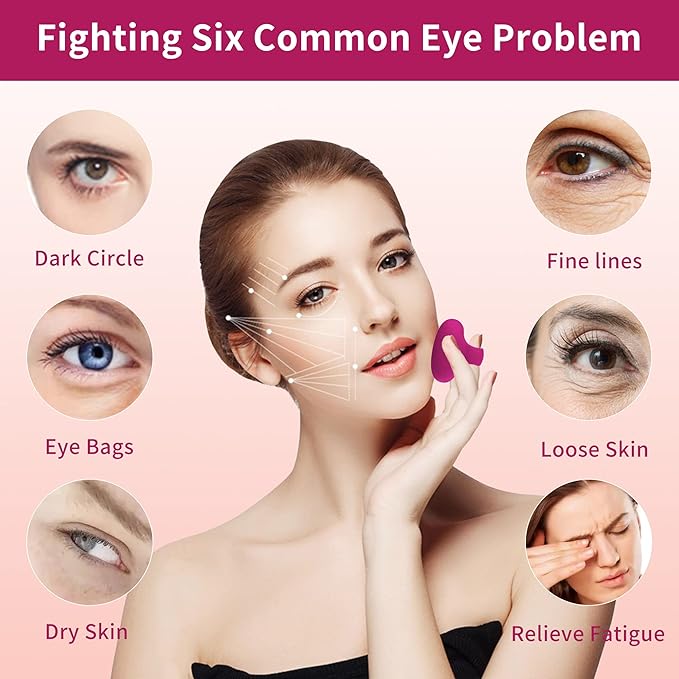 Handhold Portable Facial Mini Massage Ball, Quiet Waterproof USB Rechargeable Powerful Multifunctional Vibrating Travel Pocket Face Eye Finger Joint and Neck Jaw Massager (Deep Rose)