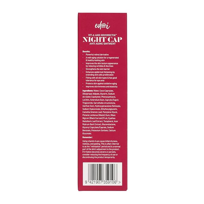 NIGHT CAP Facial Night Cream with Vitamin A, and NovoRetin Anti Aging Ointment to Minimize Appearance of Wrinkles and Fine Lines, 1.69 oz
