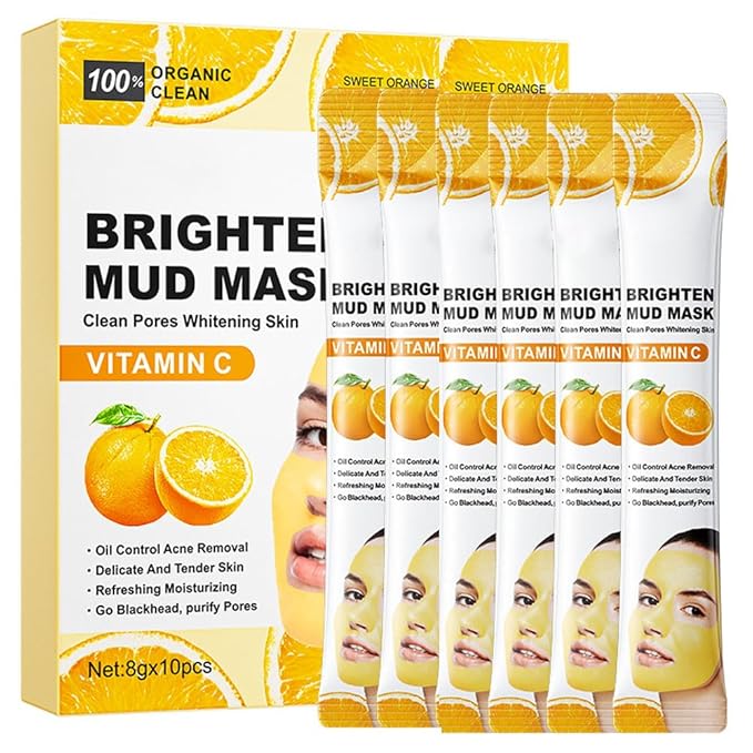 10X Collagen Anti-Aging Sleep Mask โ Active Protein Technology โ Intensive Hydration, Reduces Sagging & Dullness, Skin Care, Smooth & Whitilight, Cruelty-free (10PCS-Mud Mask-Vitamin C Lighten)