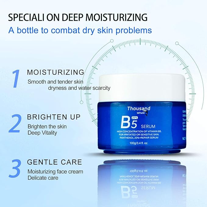 Thousand Whale B5 repair serum ,high concentration of vitamin B5.For irritated or sensitive skin.panthenol 20%+repair serum