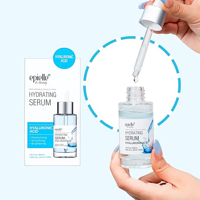 epielle Hydrating Hyaluronic Acid Serum & Mist | epielle Brightening Vitamin C Serum & Mist For all skin types, 100% Vegan & Cruelty-Free (Hyaluronic Acid Serum + Mist)