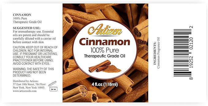 Artizen 4oz Oils - Cinnamon Essential Oil - 4 Fluid Ounces