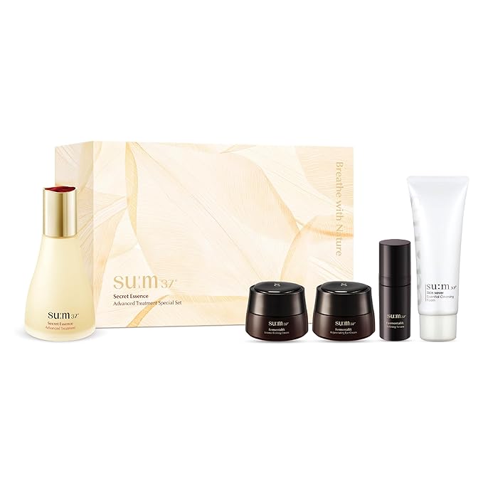SU:M Secret Essence Advanced Treatment Special Set (2.7 fl oz) (5-piece set) - Korean skin care, Skin Barrier Repair Hydrating Serum gift set, sets & kits