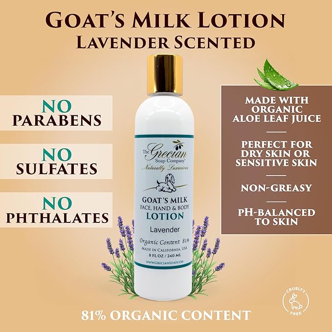 Self Care Gifts for Women, 6pcs Goat Milk & Olive Oil Skin Care Set, Relaxing Gift Basket, Bridal Shower Gifts, Birthday Gifts, Gifts for Mom, Lavender Scent, Handmade in USA