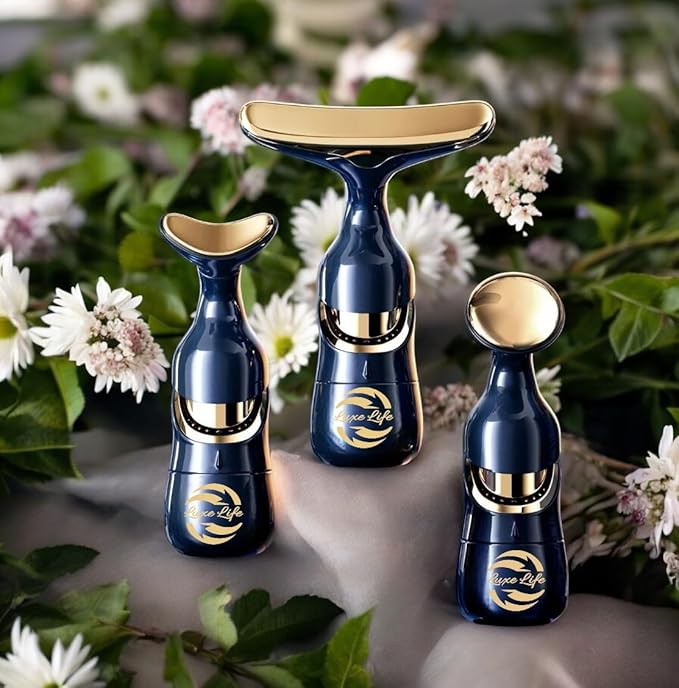 3 Head, Anti-Wrinkle, Tightening, Beautifying, Face and Neck Multi Functioning Vibrating Massager. Battery Operated. Convenient Storage Bag for Ease of Travel.