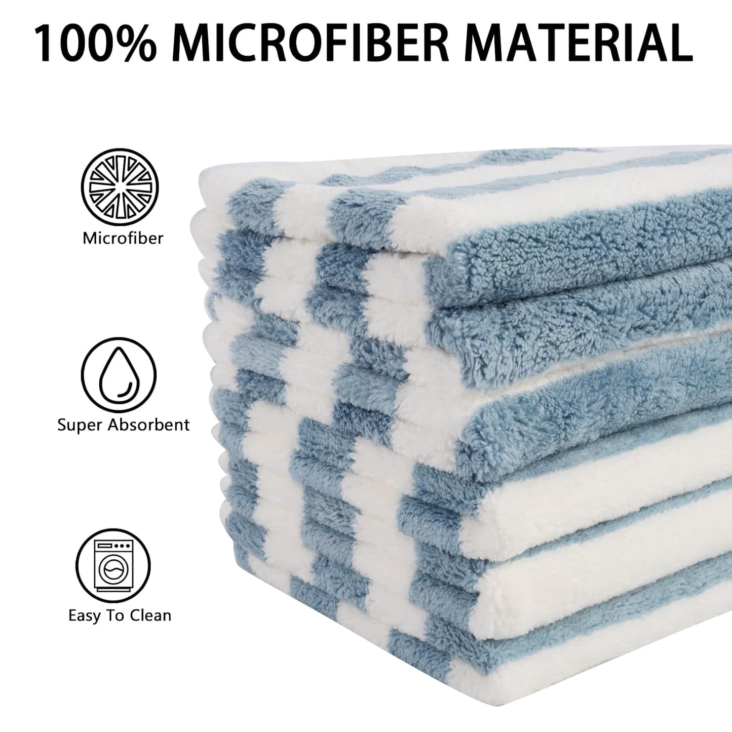 SINLAND Microfiber Facial Cloths Fast Drying Washcloth 12inch x 12inch Absorbent Face Wash Cloth Soft Makeup Remover Cloths