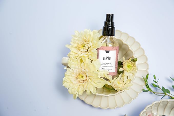 Edens Garden Rose Bergamot Bath & Body Oil – Tranquil Blend with Pure Essential Oils & Vitamin E for Healthy-Looking Skin, Face & Body Moisturizing – After Shower Floral Scented Oil, 2 fl oz (59 ml)