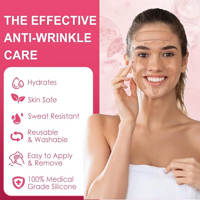 16 PCS Reusable Face Wrinkle Patches Kit | Face Patches for Wrinkles Overnight | Anti Wrinkle Patches | Facial Patches for Wrinkles | Forehead Wrinkle Patches | Face Lift Tape