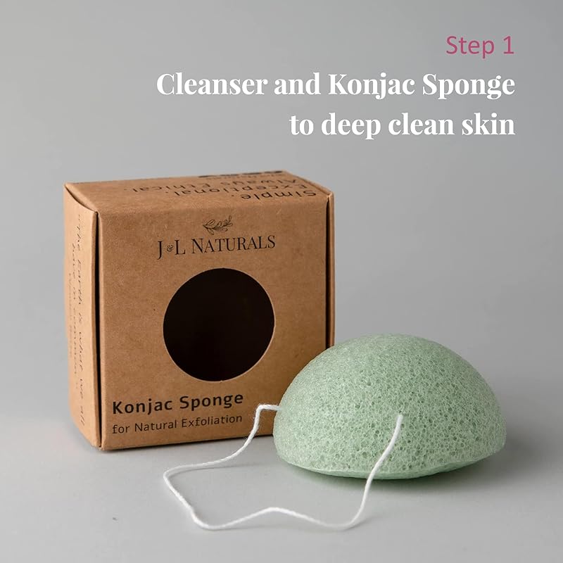 J&L Naturals Simple Skin Regimen Kit With Cleansing Bar, Face Salve, Konjac Sponge, Lip Balm | For Oily, Dry, Mature, and Combination Skin | Zero Waste (Hydrate (dry skin), Simple)