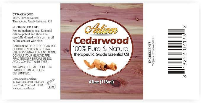 Artizen 4oz Oils - Cedarwood Essential Oil - 4 Fluid Ounces