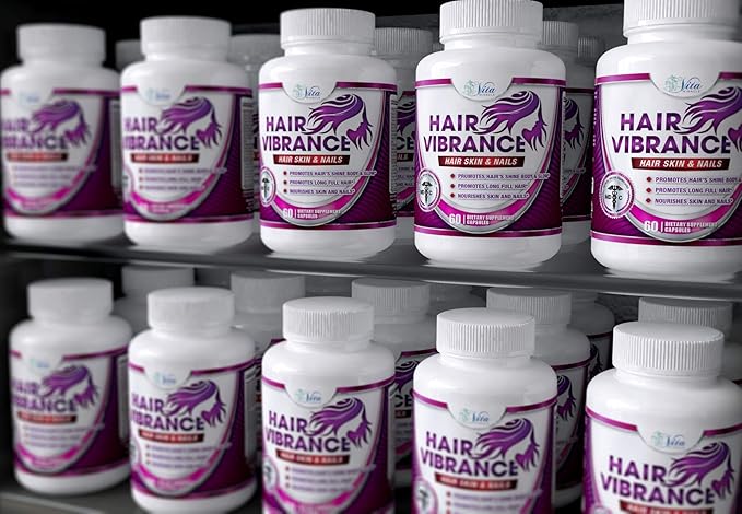 Hair Vibrance Hair Skin and Nails Vitamins - Doctor Formulated with 15000mcg Biotin for Hair Growth and 23 Hair Growth Vitamins for Longer Shiny Full Healthier Hair Skin Nails and Lashes (3 Pack)