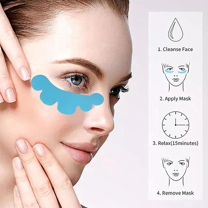 15 Pairs Eyelash Extension Under Eye Pads Cloud Shaped Reusable Silicone Lash Grafting Eye Pads Blue