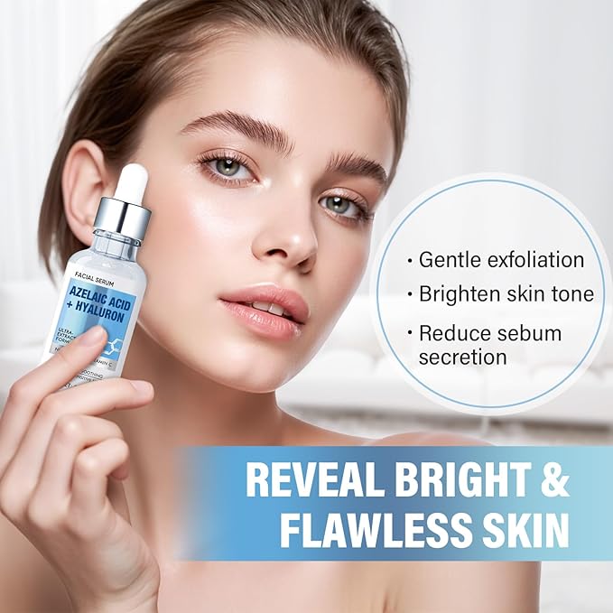 Azelaic Acid for Face, Azelaic Acid Serum for Sensitive Skin, Facial Skin Care Serum Reduces Redness, Balances Tone and Moisturizes Deeply, 30ml