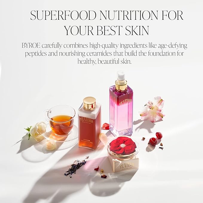 BYROE Rose Tea Eye Cream | Detoxifying Eye Treatment to Visibly Plump and Treat Dark Circles | Tighten and Fill Fine Lines with Damask Rose Flower Water and Vegan Collagen | 20ML