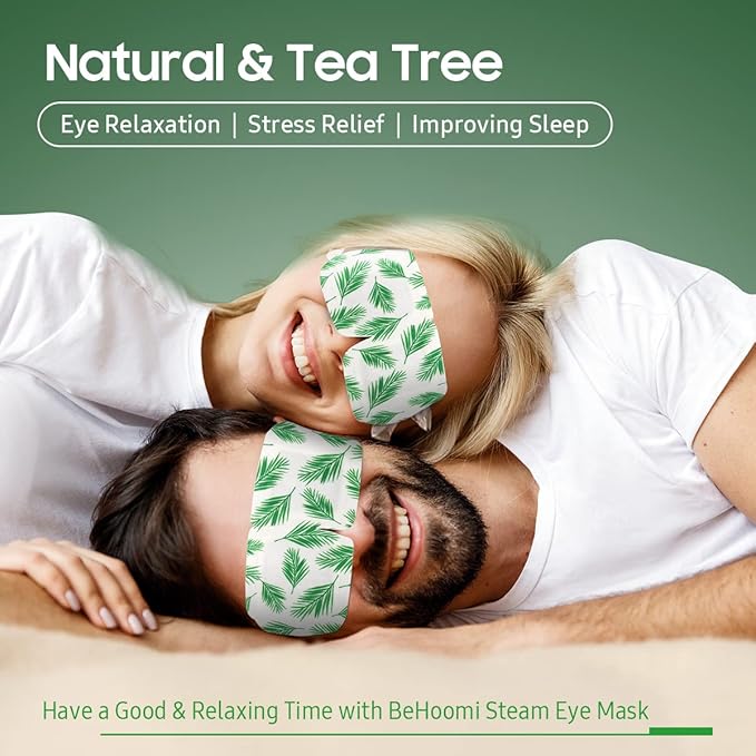 30Packs Steam Eye Mask, Heated Eye Mask Warm Compress for Eyes, Self Heating Warm Eye Masks Disposable Steam Mask for Home Sleep, Spa, Travel Essentials & Relaxation Gifts (Tea Tree)