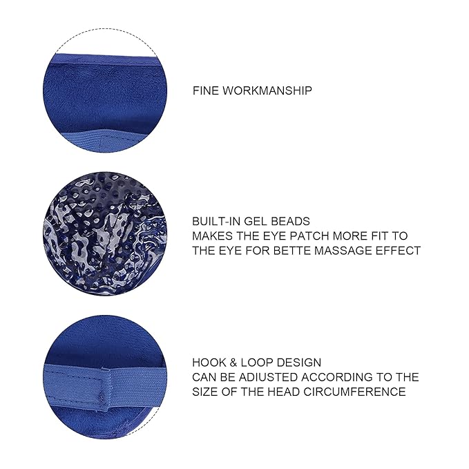 Cooling Eye Pack, Gel Bead Eye Pack Skin‑friendly Relieve Eye Fatigue for Man for Woman(Dark Blue)