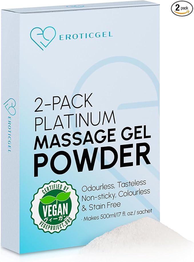 2 x Premium Massage Gel Powder | 5g Travel Sachet Makes 500ml/ 16.9 fl oz | Made in Japan Paraben & Glycerine Free