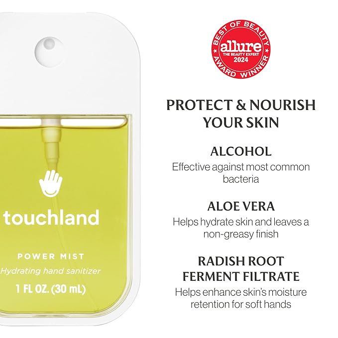 Touchland Power Mist Hydrating Hand Sanitizer Spray, BLOSSOM Trio Set (Lavender, Vanilla, Rainwater), 1 FL. OZ. Travel Size (Set of 3)