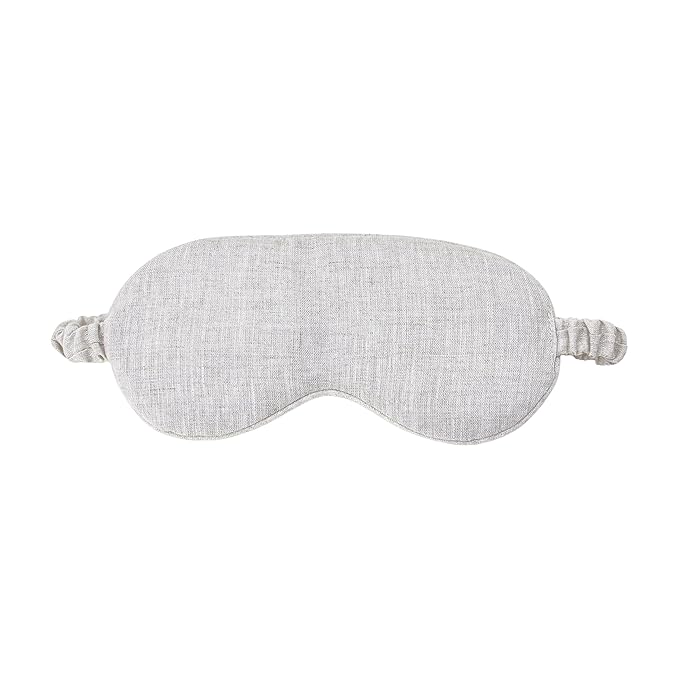 Pure Linen Eye Mask, 100% Linen Eye Mask for Girls,Travel Breathable Sleep Mask,Adjustable Strap, Hypoallergenic, Cooling with Travel Bag Gift Package(Oat)