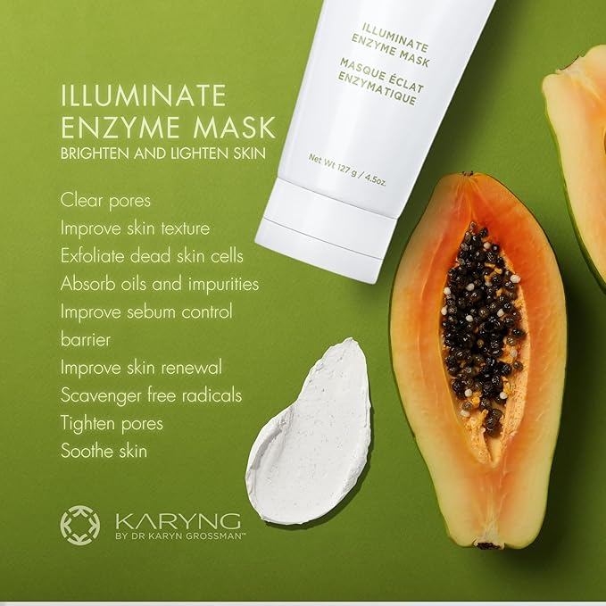 KARYNG Illuminate Enzyme Mask, Papaya Enzyme Face Mask, Illuminating Anti Aging Face Mask, Brightens and Smooths Skin and Brightening Wash Off Facial Mask, 4.5oz