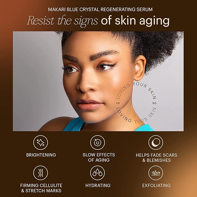 Makari Ultimate Intense Blue Crystal Regenerating Serum 50 ml | Anti-Aging and Hydrating Skin Brightening Serum for Face and Body | Skin Care Product with Glutathione, Collagen, and Vitamin C