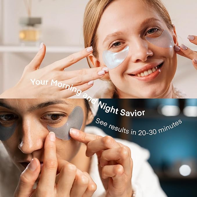 Under Eye Patches for Dark Circles: Puffiness & Eye Bag Treatment Gel Mask with Caffeine Hyaluronic Acid Niacinamide - Undereye Brightening Hydrating Anti-Wrinkle & Cooling - Korean Skincare, 30 Pairs