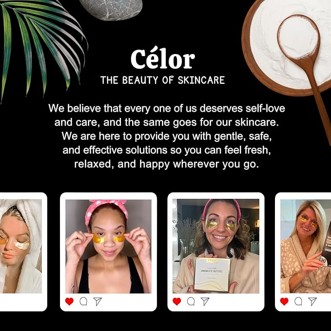 CÉLOR Under Eye Patches for Puffy Eyes and Dark Circles (16 Pairs) with Amino Acid & Collagen - Under Eye Masks Great for Bachelorette Party Favors, Swag Bag Stuffers, Spa Gifts for Women