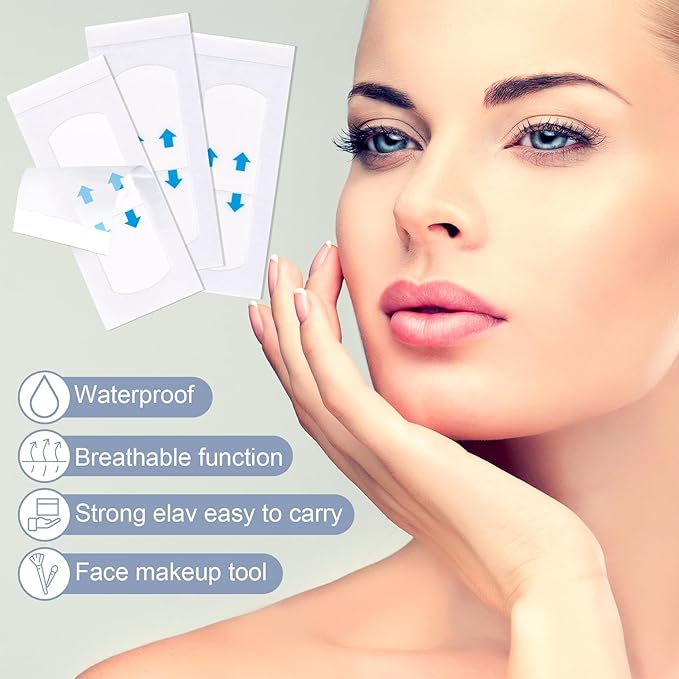 132PCS Face Lift Tape, Face Tape Lifting Invisible, Instant Sticker Face Tapes for Lifting Sagging Skin, Waterproof Skin Friendly Facelift Tape for Eye Neck Chin Wrinkles