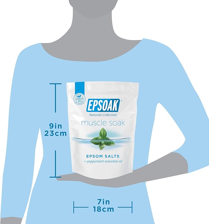 Epsoak Muscle Soak 4 lbs. - Speed Muscle Recovery, Soothe Aching Muscles, and Reduce Inflammation with Epsom Salt & Premium Eucalyptus & Peppermint Essential Oils (Qty 2 x 2 lb. Bags)