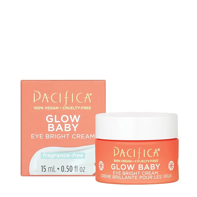 Pacifica Glow Baby Face Lotion & Eye Cream Set of 2 – Brightening Vitamin C Moisturizer + Depuffing Eye Cream with Caffeine & Hyaluronic Acid, Daily Hydration for Glowing Skin, 100% Vegan Clean Beauty