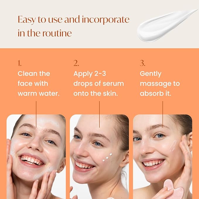 PLANTIFIQUE Korean Vitamin C Face Massage Serum โ Hydrating Anti-Aging Collagen & Peptides Formula โ Perfect for Gua Sha Facial Massage & Even Skin Tone Glow