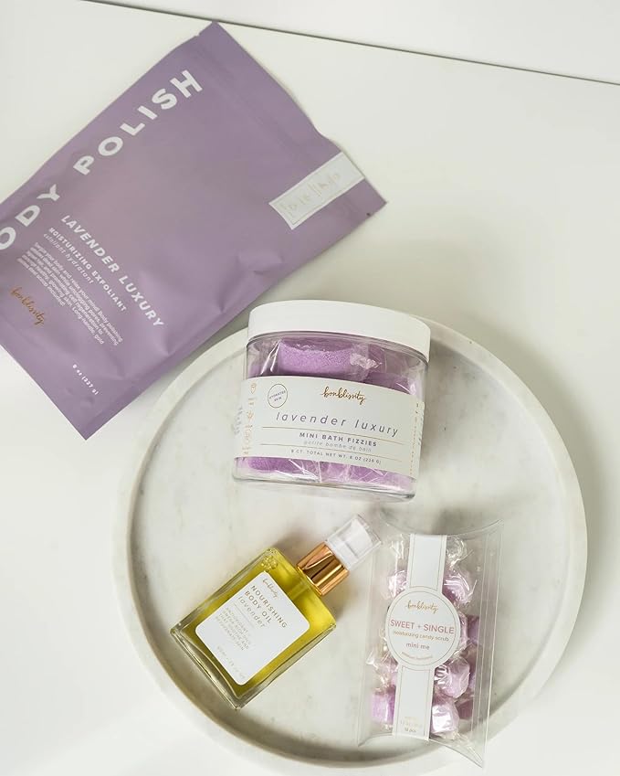 Body Polish, 8oz. - Lavender Luxury Scented Body Scrub Exfoliator for Women, Exfoliating Sugar Scrub To Lotion Moisturizer, Gentle Exfoliant for Dry and Sensitive Skin, Handmade in USA