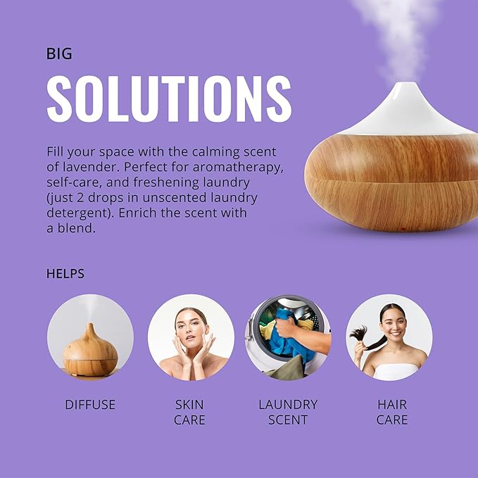 (2-Pack) Lavender Essential Oil for Diffusers, Candles, Hair, Spray, Home – 16 oz Bulk