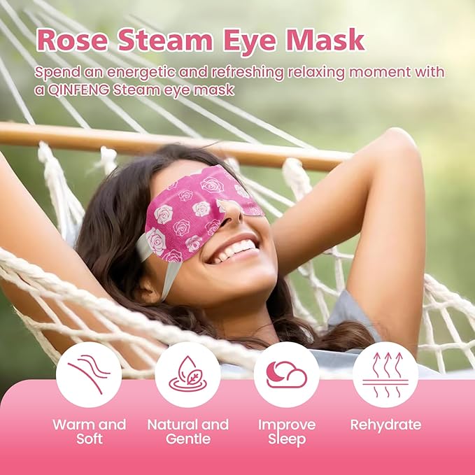 18 Packs Heated Steam Eye Mask for Sleeping Rest Self-Heating Eye Mask for Dry Eyes Boasting 40 Minute Heating Warm Compress Reducing Dark Circles and Puffiness. Essential for Travel