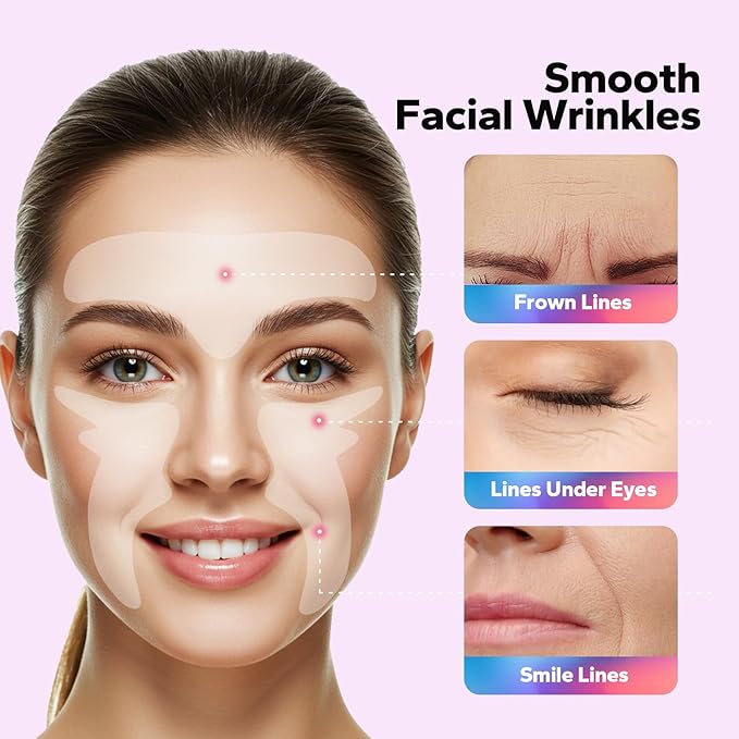 Forehead Wrinkle Patches (6 Pack), Facial Wrinkle Patches, Anti-Wrinkles Face Patches Overnight, Anti Wrinkle Patch to Smooth Eye, Mouth, Forehead Wrinkles, Lift Smile Lines for Women