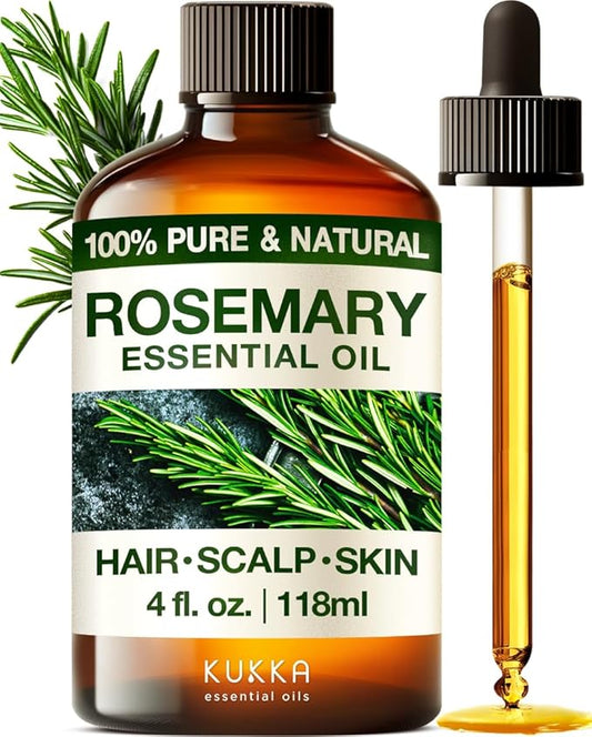 100% Pure & Natural Rosemary Oil for Hair, Skin, Aromatherapy & DIY Soap Making (4 Fl Oz / 118 ml)