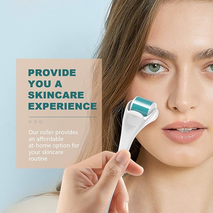 Derma Roller for Hair Beard Facial Skin Face Body Scalp 540 Titanium Microneedle for Men Women 0.25mm Cosmetic Beauty Instrument for Home Use with Storage Case