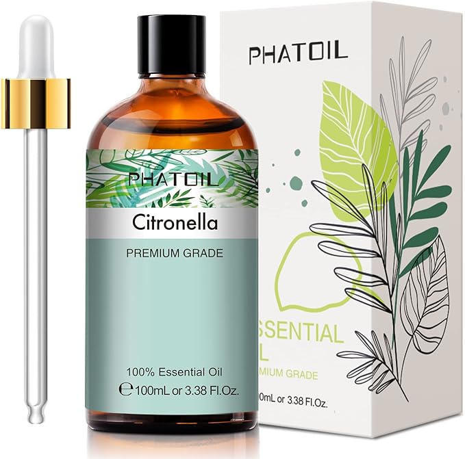 100ML Citronella Essential Oil, for Aromatherapy Diffusers, Humidifiers, Great for DIY Candle and Soap Making, Gift for Friend
