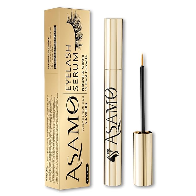 Eyelash Growth Serum – 15 Plant Extracts for Longer Lashes, Natural Beauty Enhancement,eyelash serum growth (Purple-Gold)