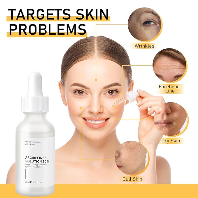 Argireline Serum For Oily Skin, Advanced Anti-Wrinkle Facial Serum For Women, 30 ML/ 1 PCS Moisturizing Argireline 10% Solution For Face, Argireline Peptide.