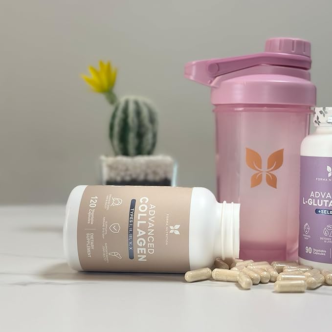 Multi-Collagen Peptides + Hyaluronic Acid โ Type I II III V X โ Skin, Hair & Joint Support โ 120 Capsules.